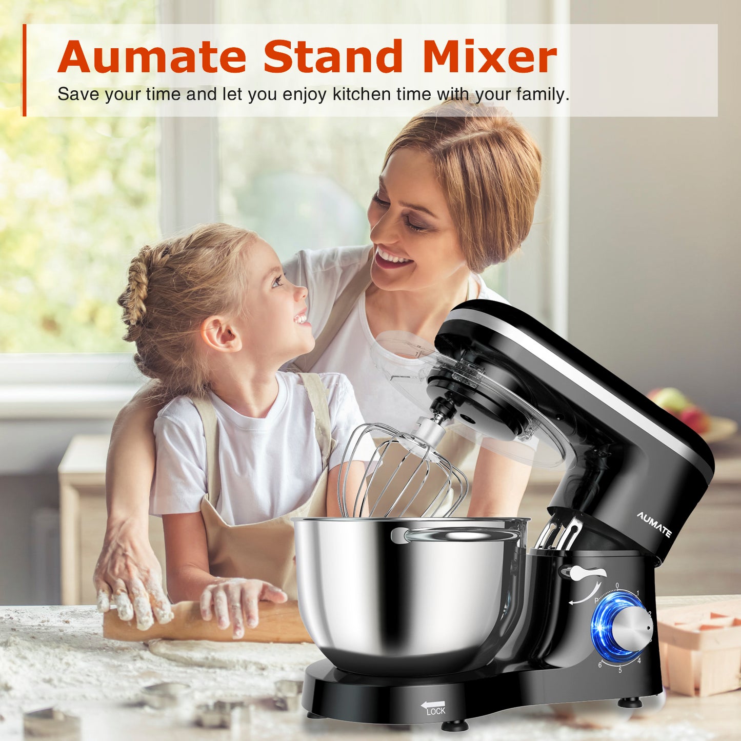 AUMATE 1518Z Tilt-head Stand Mixer