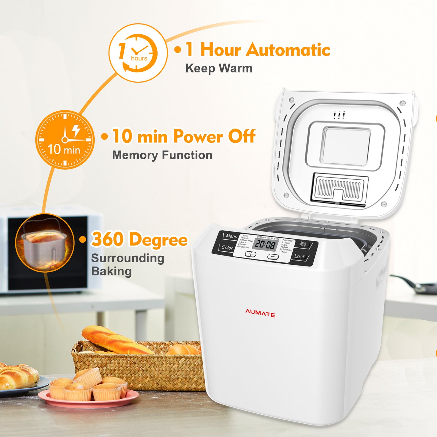 AUMATE Bread Maker Machine