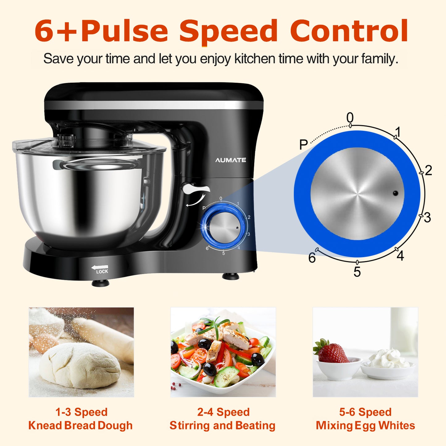 AUMATE 1518Z Tilt-head Stand Mixer