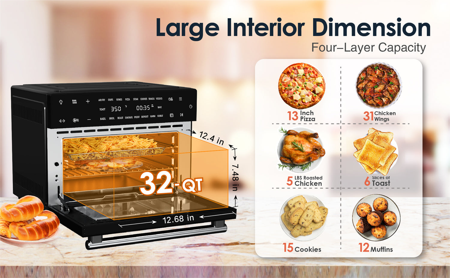 AUMATE Kitchencore 32-Quart Air Fryer Oven – Aumate