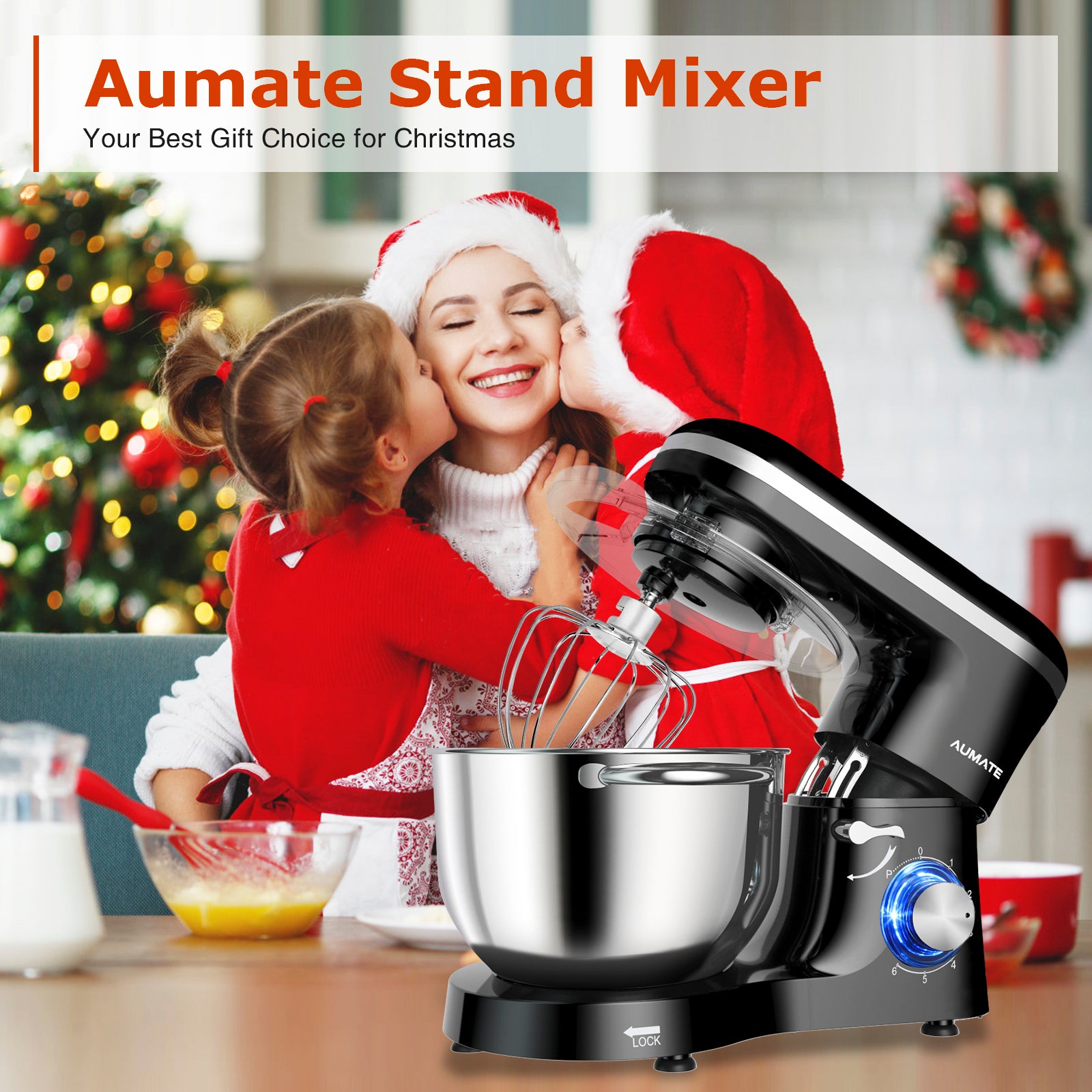 Aucma Stand Mixer,6.5-QT 660W 6-Speed Tilt-Head Food Mixer, Kitchen  Electric Mixer with Dough Hook. 