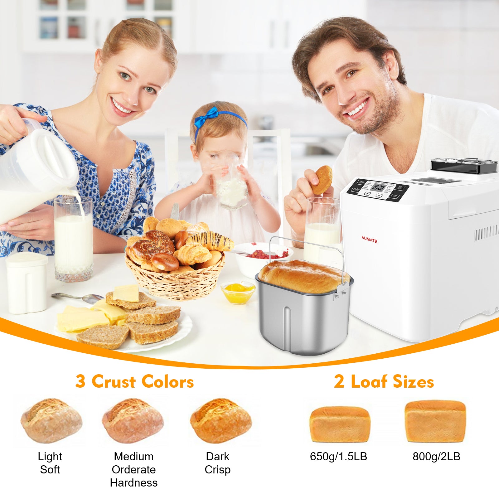 AUMATE Bread Maker with Auto Fruit & Nut Dispenser Makes #530 cheapest